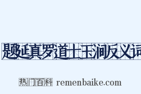 题延真罗道士玉涧反义词是什么意思的图片